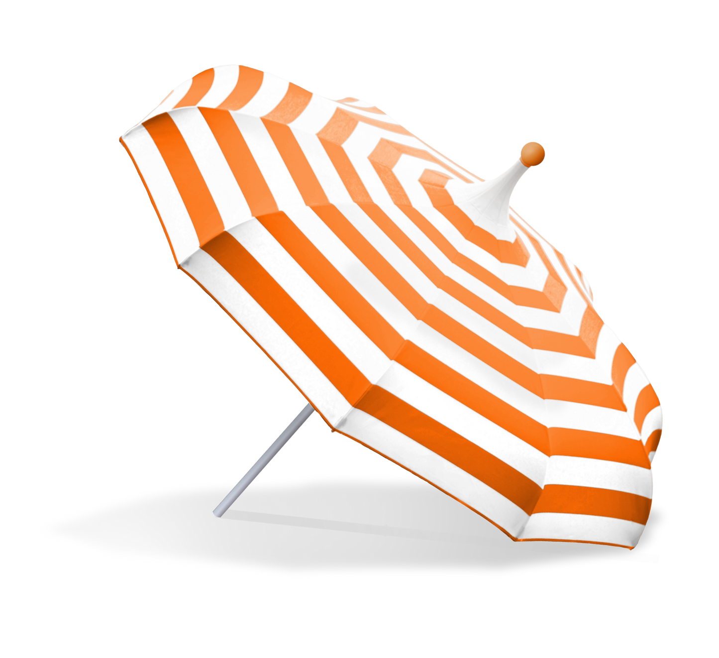 Orange randigt parasoll